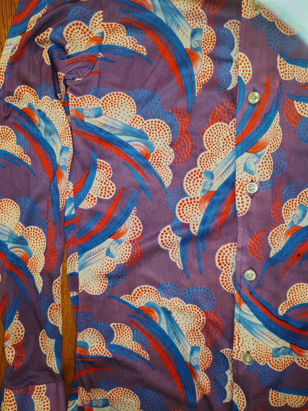 Vintage Montgomery Ward Psychedelic Abstract Print Shirt M EUC 70s Retro Mod - Picture 3 of 8